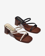 Dép Cao Gót Zucia Gót 7cm Quai Chéo Đan-DTHC6Đen Color1