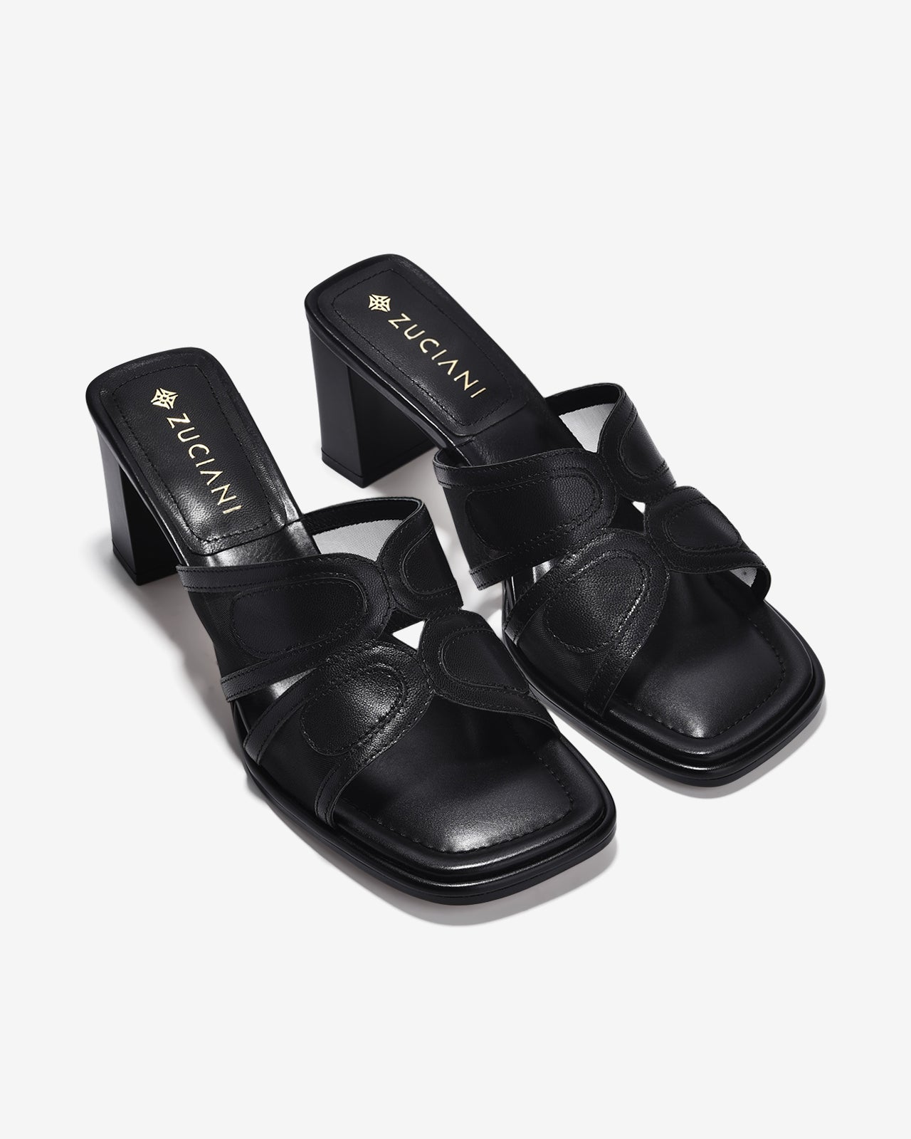 Dép Cao Gót Zuciani Phối Lưới-DCM18Đen Color1