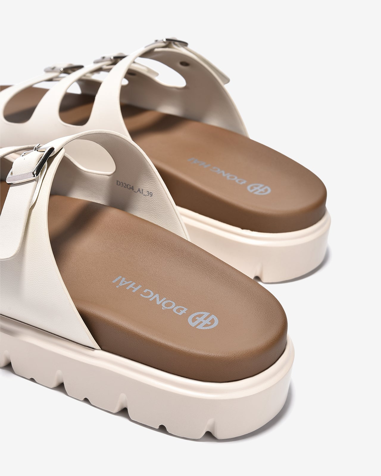Dép Nữ Đông Hải Quai Ngang Bản Nhỏ-D32G4Kem Color1