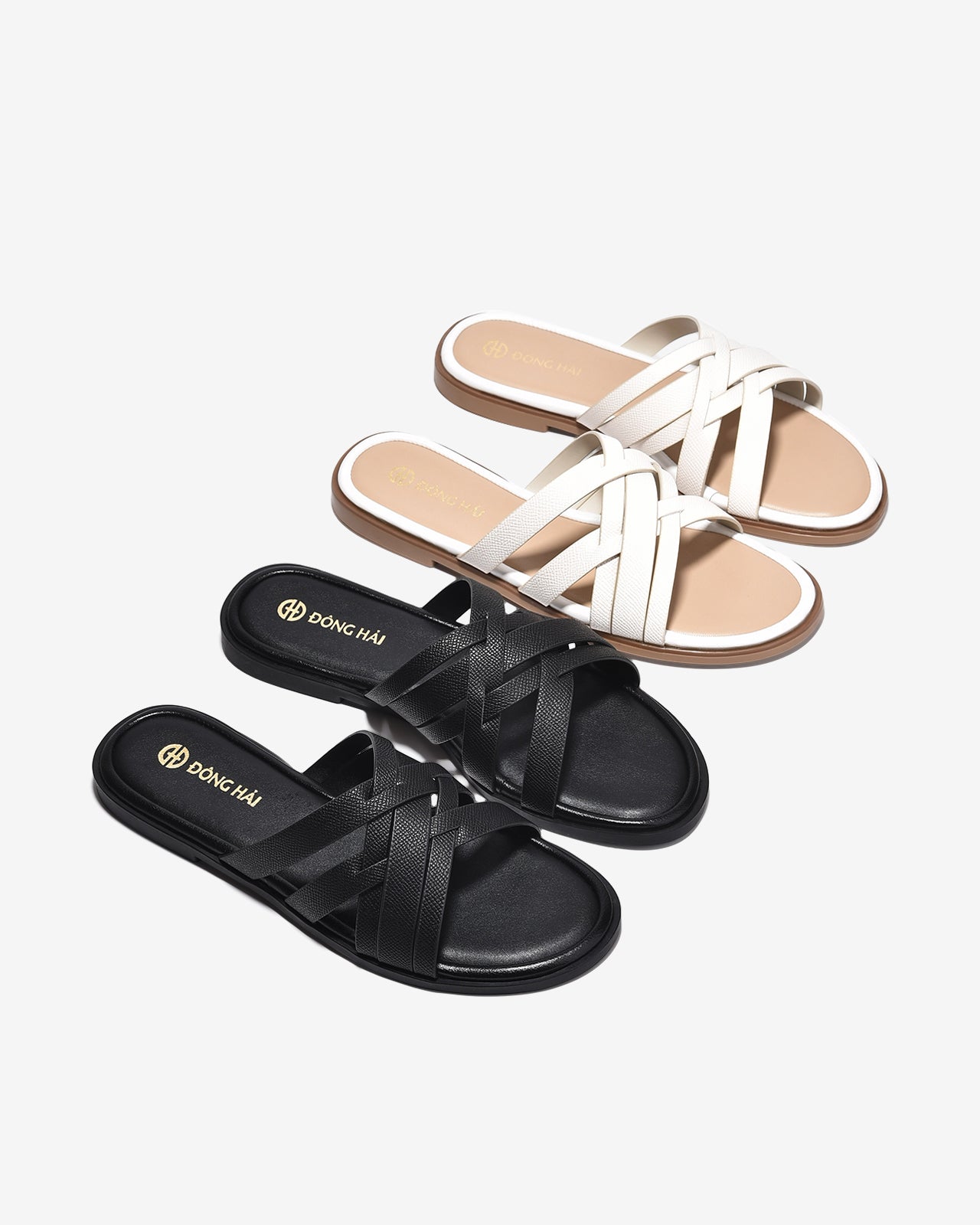 Dép Nữ Đông Hải Quai Đan Mảnh-D32H7Kem Color1