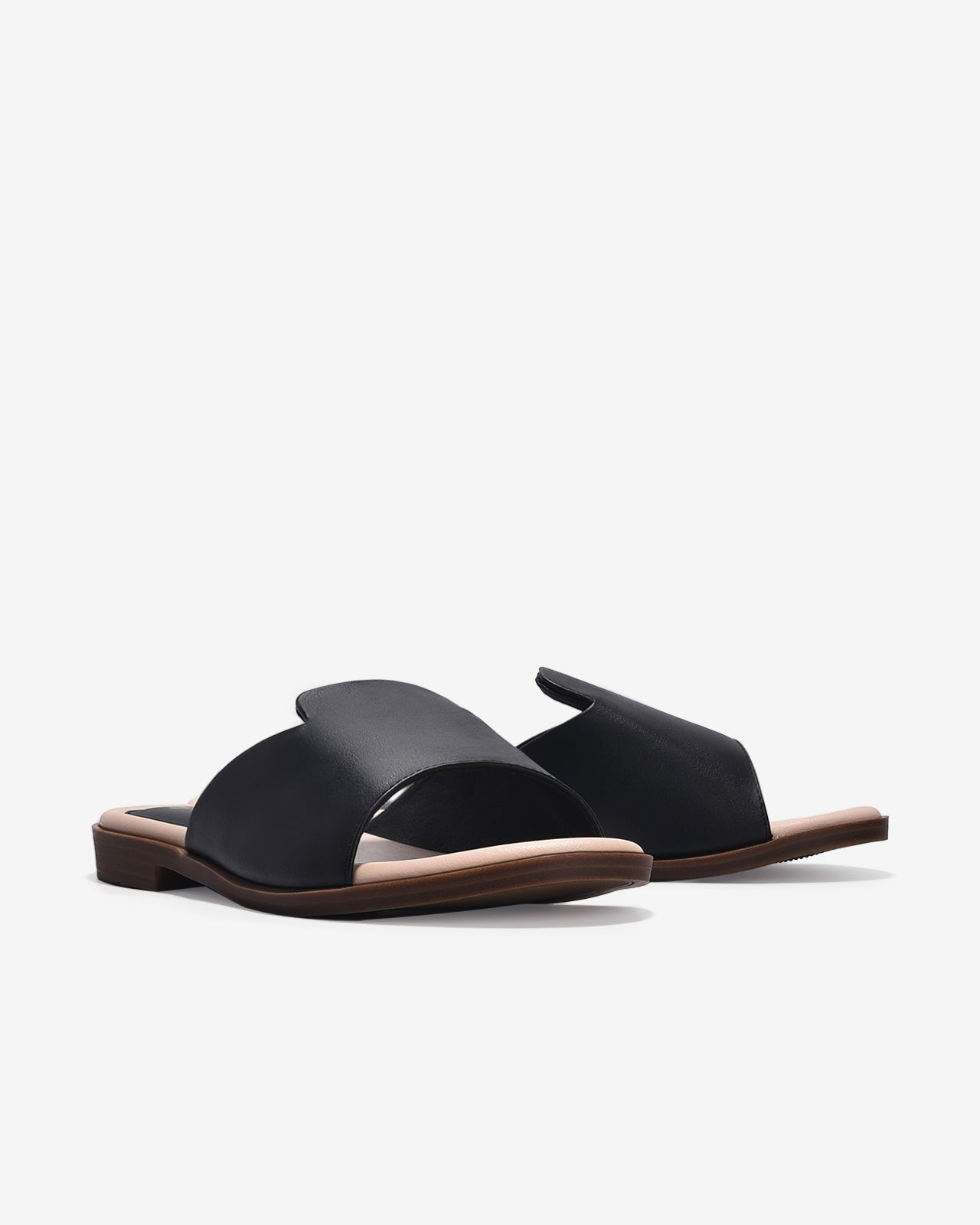 Dép Đế Bằng Nữ Đông Hải Quai Bảng To Cách Điệu-D7729-Đen Color1
