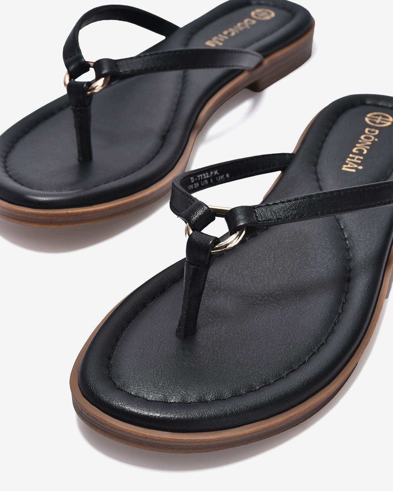 Dép Kẹp Nữ Đông Hải Quai Mảnh-D7732-Đen Color1