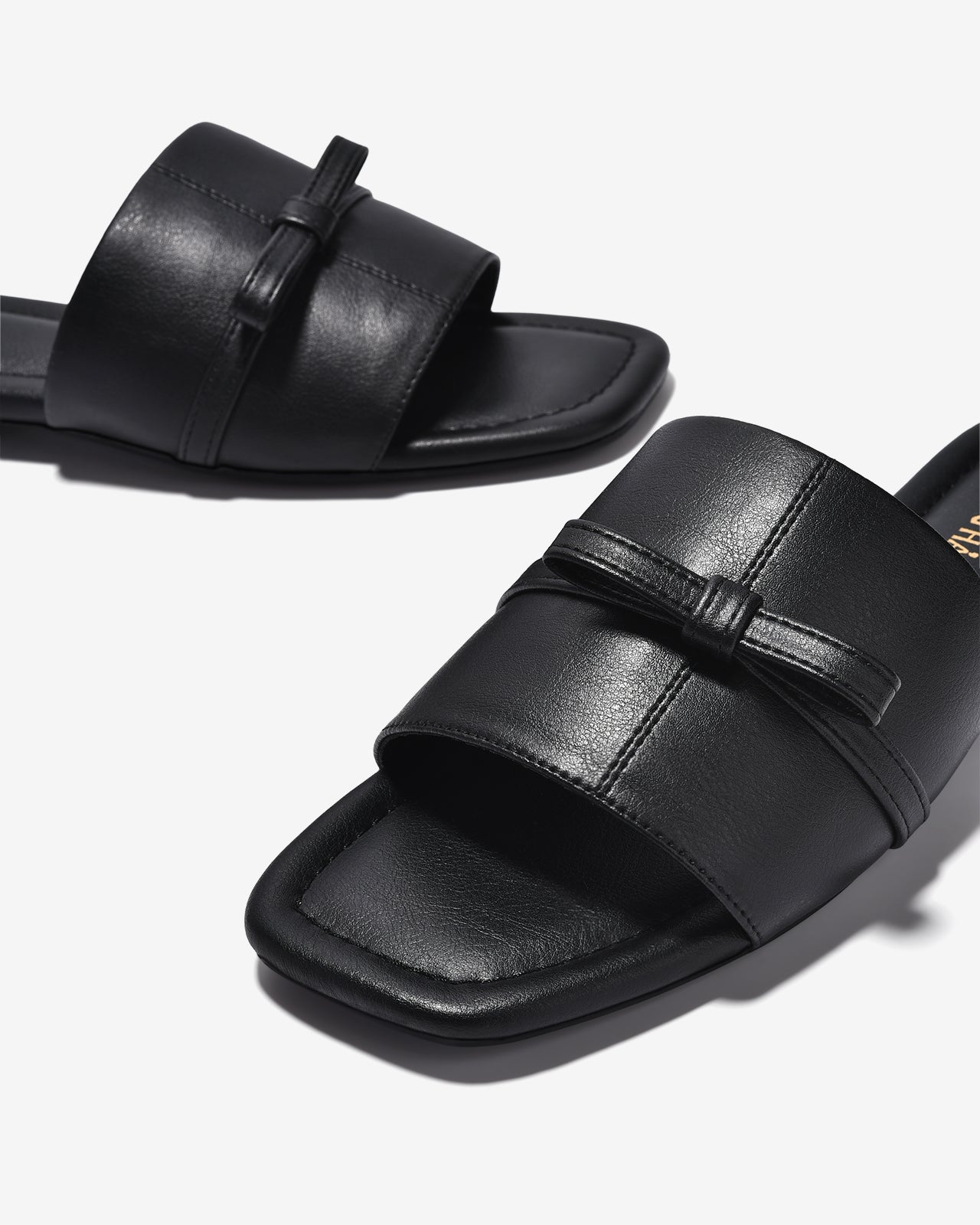 Dép Nữ Đông Hải Quai Bảng Đính Nơ Ngang-D7734-Đen Color1