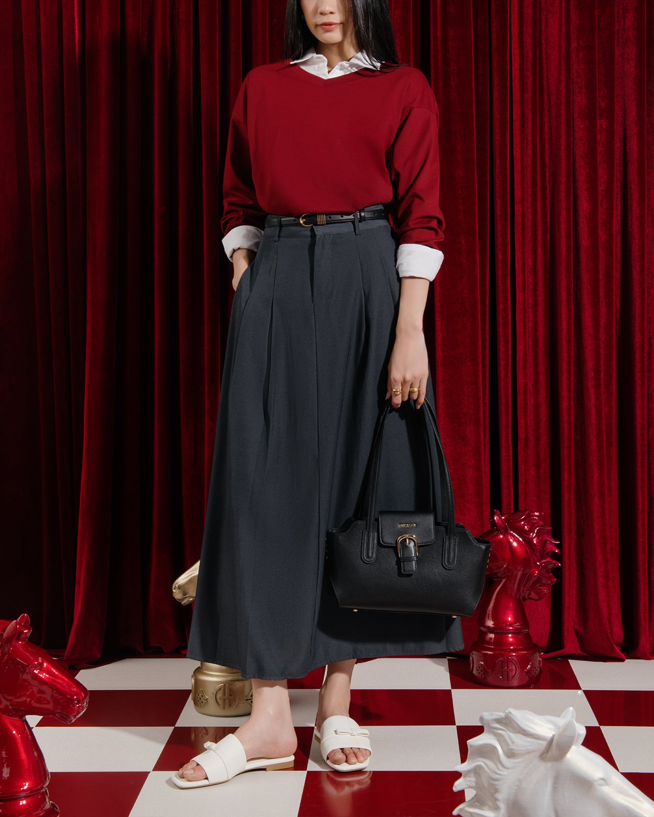 Dép Nữ Đông Hải Quai Bảng Đính Nơ Ngang-D7734-Trắng Color1