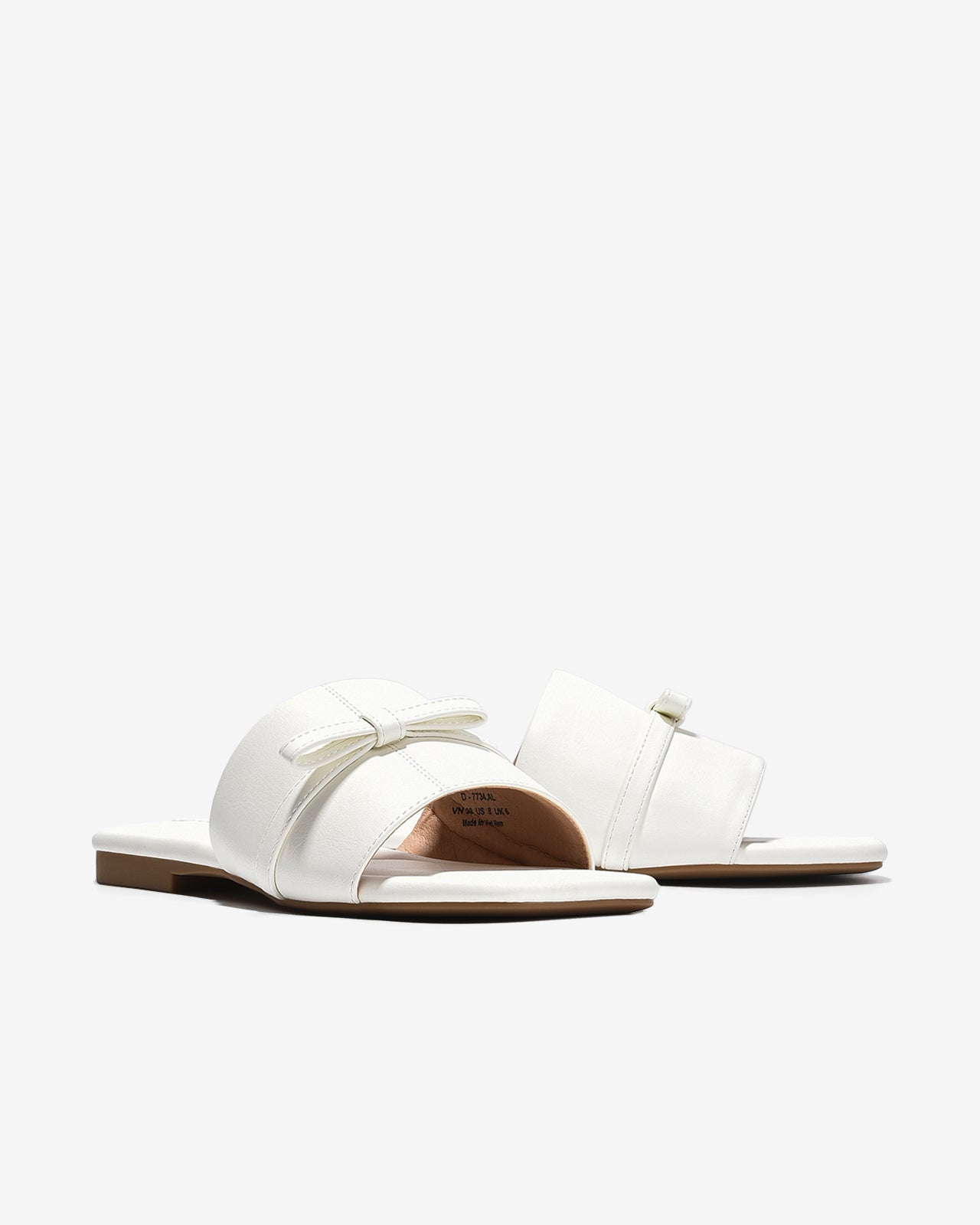 Dép Nữ Đông Hải Quai Bảng Đính Nơ Ngang-D7734-Trắng Color1