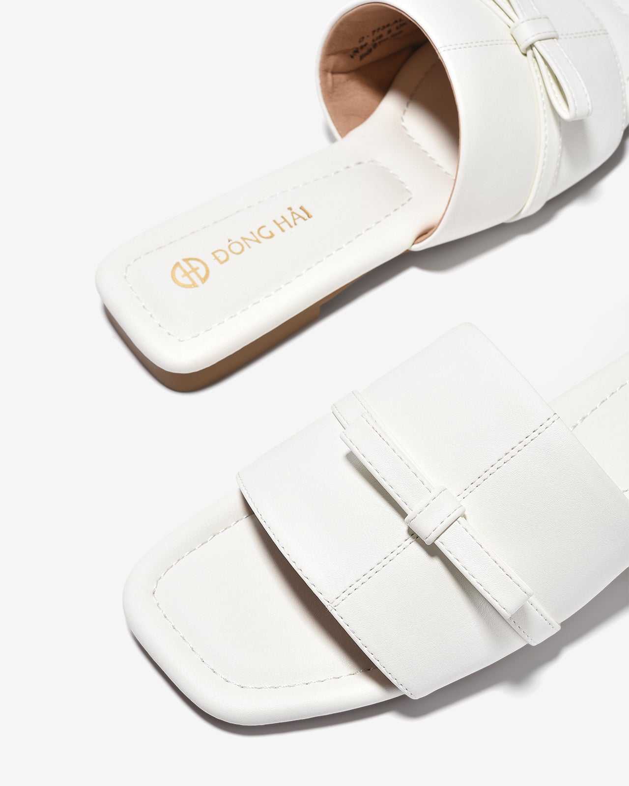 Dép Nữ Đông Hải Quai Bảng Đính Nơ Ngang-D7734-Trắng Color1