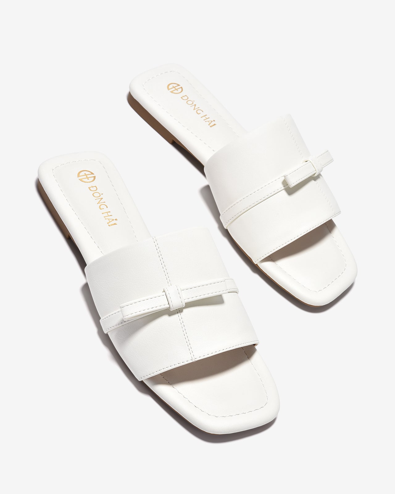 Dép Nữ Đông Hải Quai Bảng Đính Nơ Ngang-D7734-Trắng Color1
