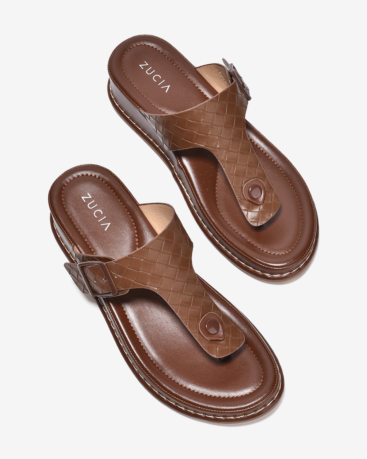 Dép Kẹp Nữ Zucia Quai Đan T- Strap-DHLL3-Nâu Color1