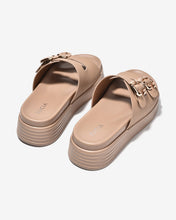 Dép Nữ Zucia Đế 5CM Quai Phối Khóa-DHLM7Cafe Color1