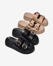 Dép Nữ Zucia Đế 5CM Quai Phối Khóa-DHLM7Cafe Color1