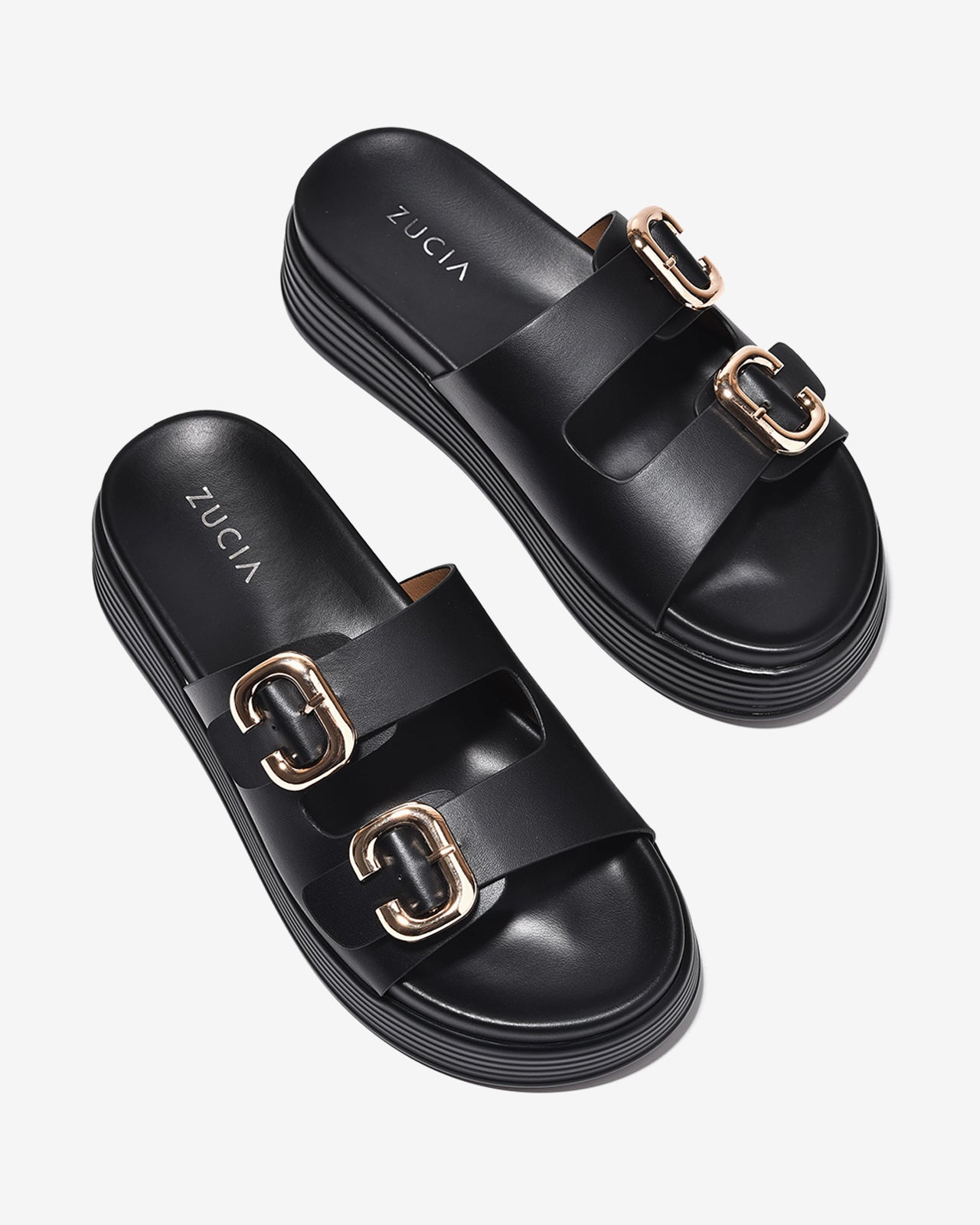 Dép Nữ Zucia Đế 5cm Quai Phối Khóa-DHLM7Đen Color1