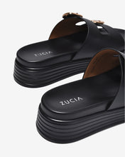 Dép Nữ Zucia Đế 5CM Quai Phối Khóa-DHLM7Đen Color1