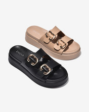 Dép Nữ Zucia Đế 5CM Quai Phối Khóa-DHLM7Đen Color1