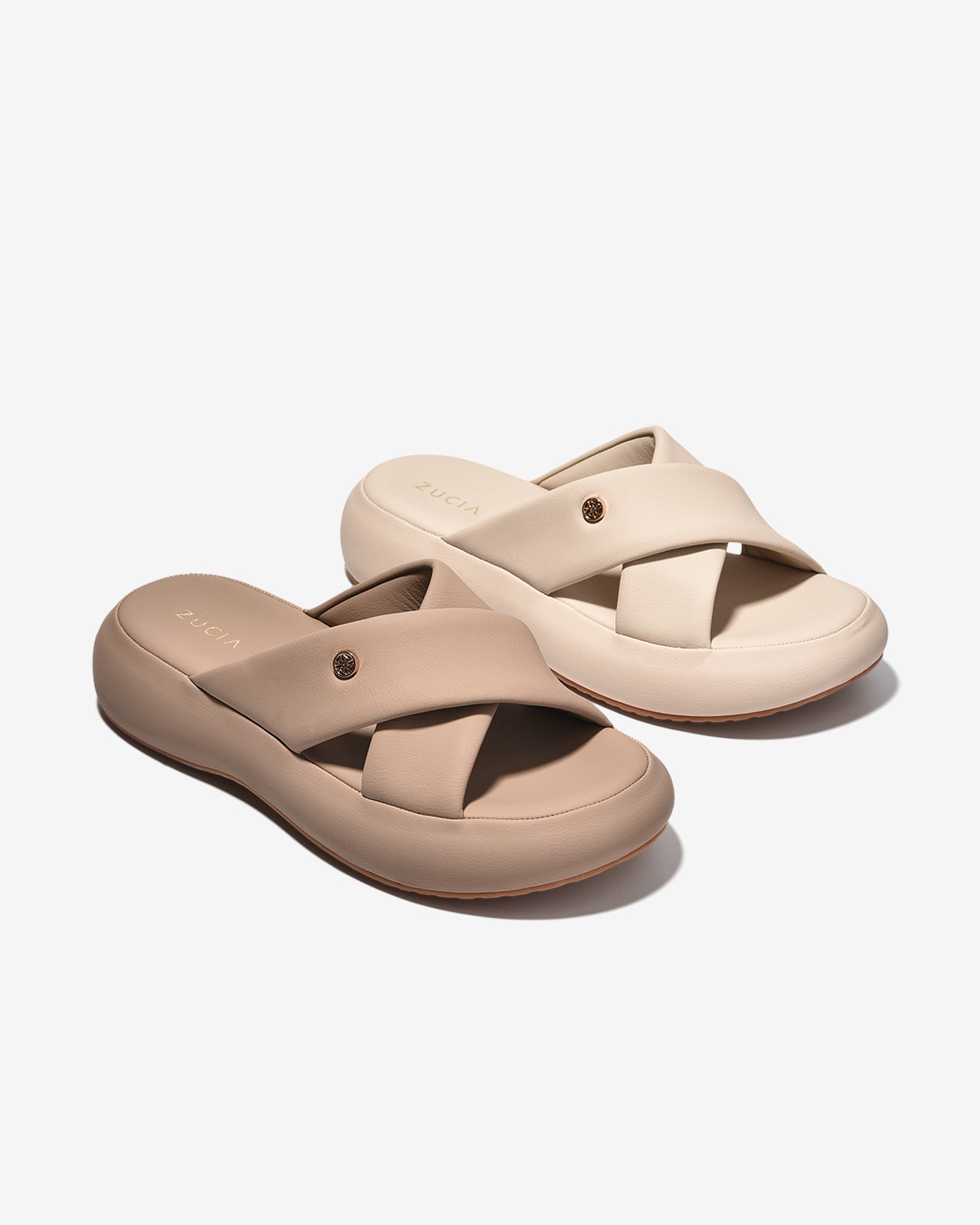 Dép Nữ Zucia Đế 5CM Êm Chân Quai Chéo-DHLN1Cafe Color1