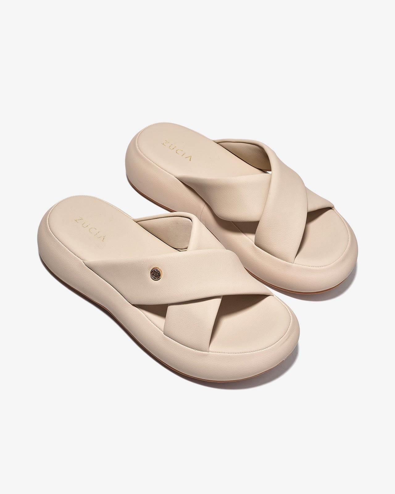 Dép Nữ Zucia Đế 5CM Êm Chân Quai Chéo-DHLN1Kem Color1