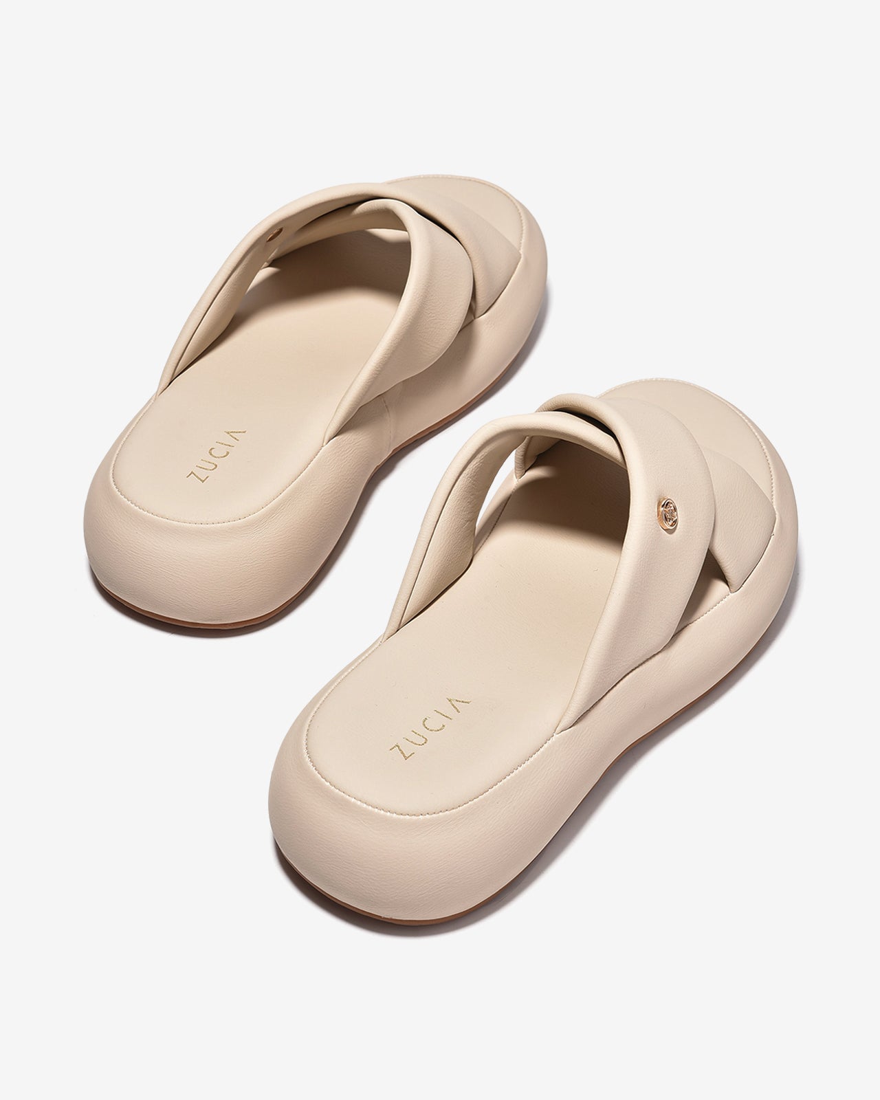 Dép Nữ Zucia Đế 5CM Êm Chân Quai Chéo-DHLN1Kem Color1