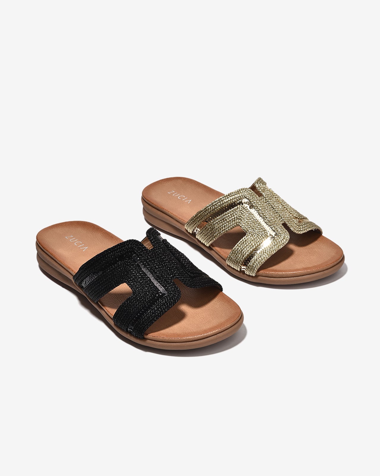 Dép Nữ Zucia Quai Đan Viền Sequin-DHLO1Đen Color1