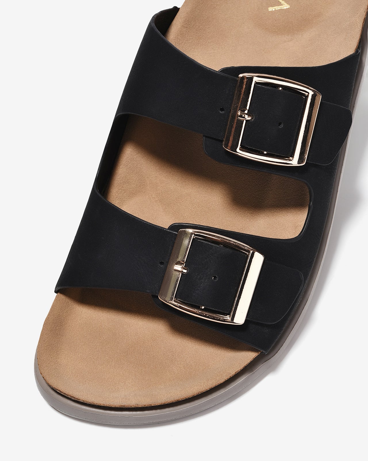 Dép Nữ Zucia Quai Đôi Khóa Vuông-DRXC2-Đen Color1