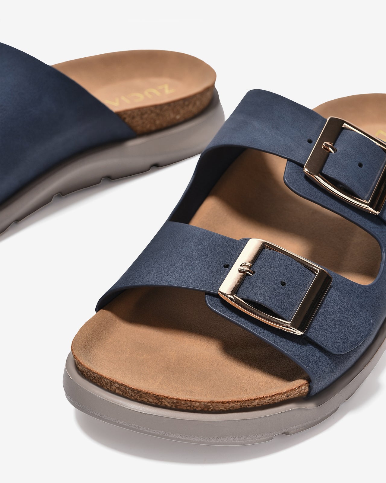 Dép Nữ Zucia Quai Đôi Khóa Vuông-DRXC2-Xanh Color1