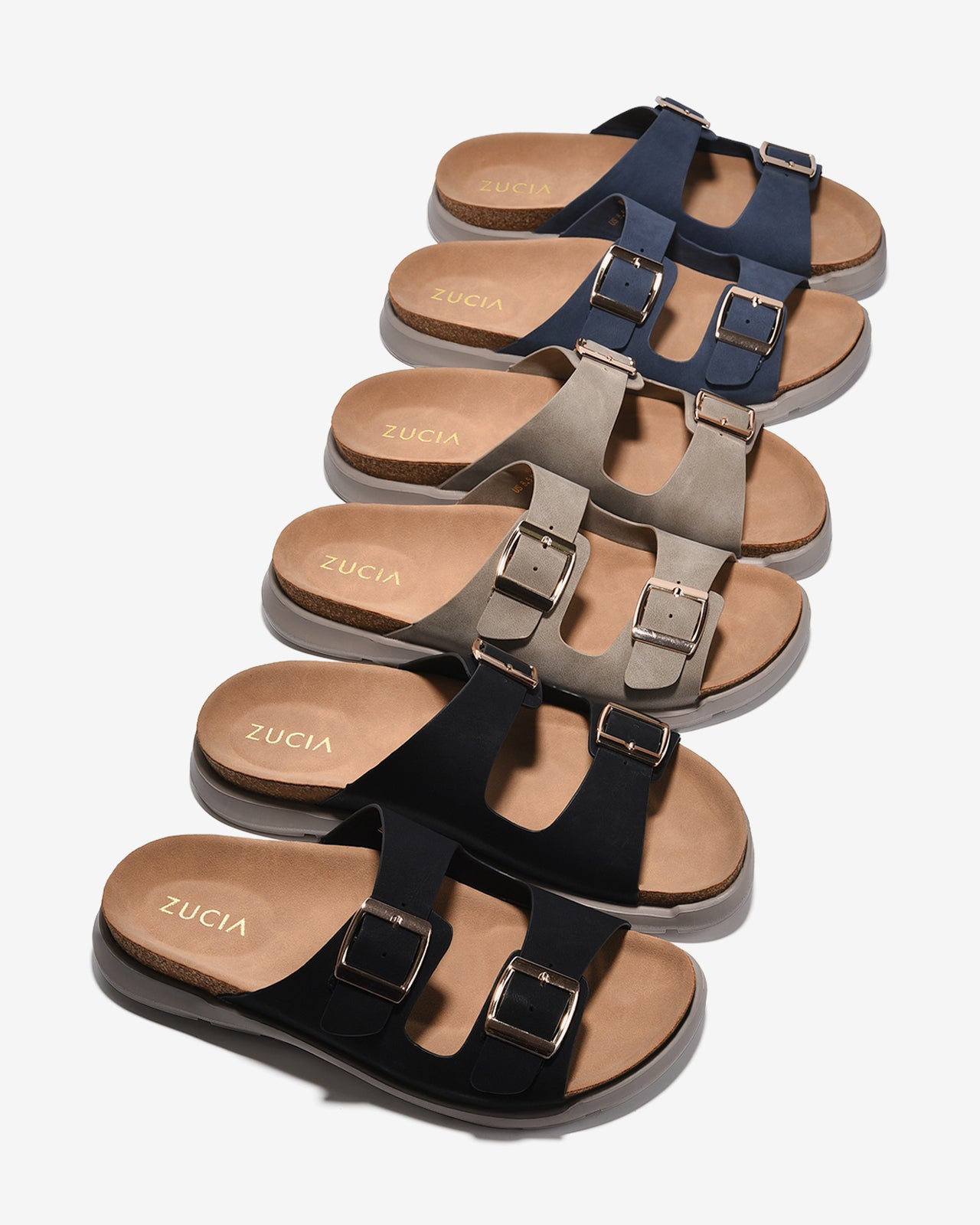 Dép Nữ Zucia Quai Đôi Khóa Vuông-DRXC2-Xanh Color1