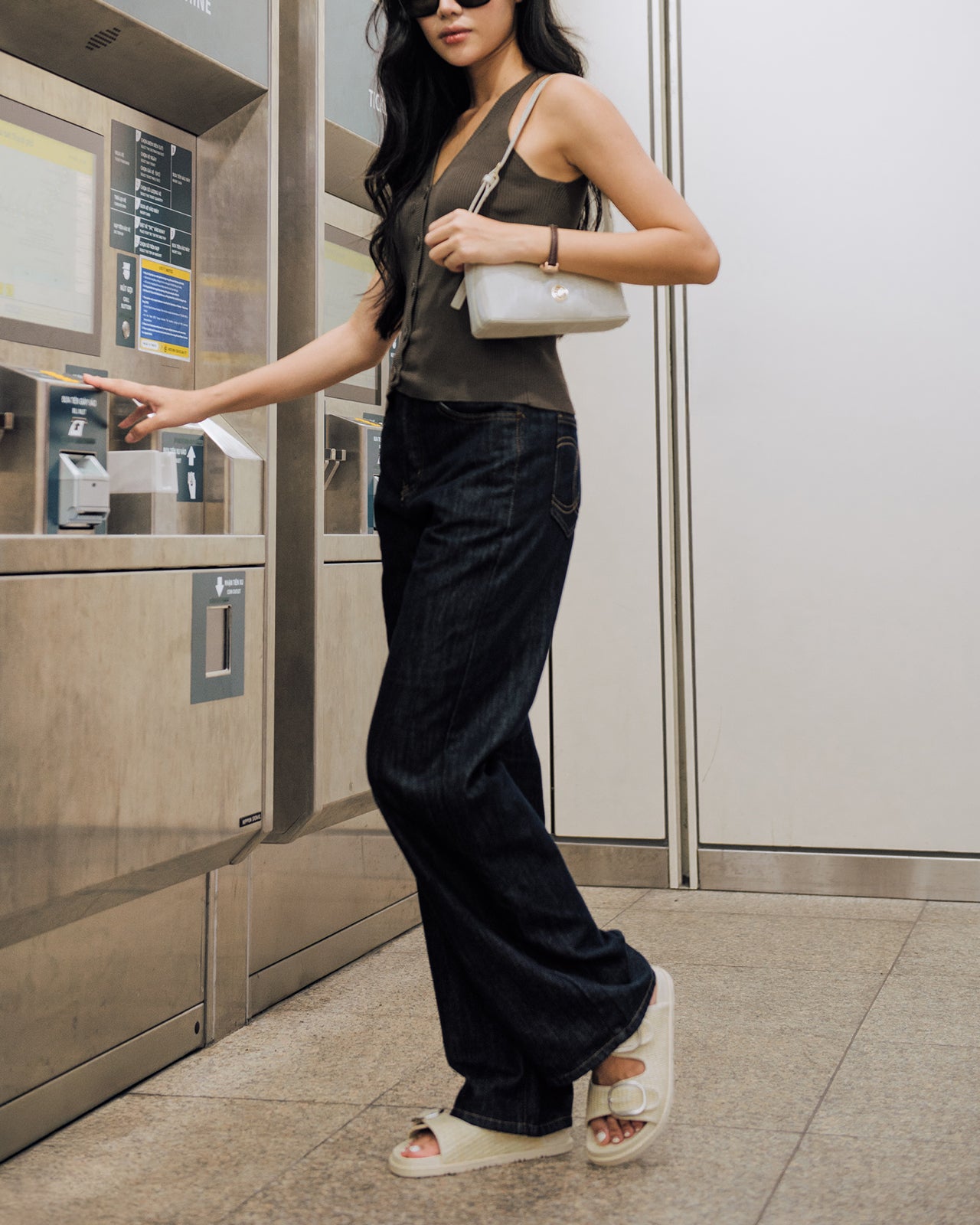 Dép Nữ Zucia Hai Quai Ngang Đan-DTHA3-Kem Color1