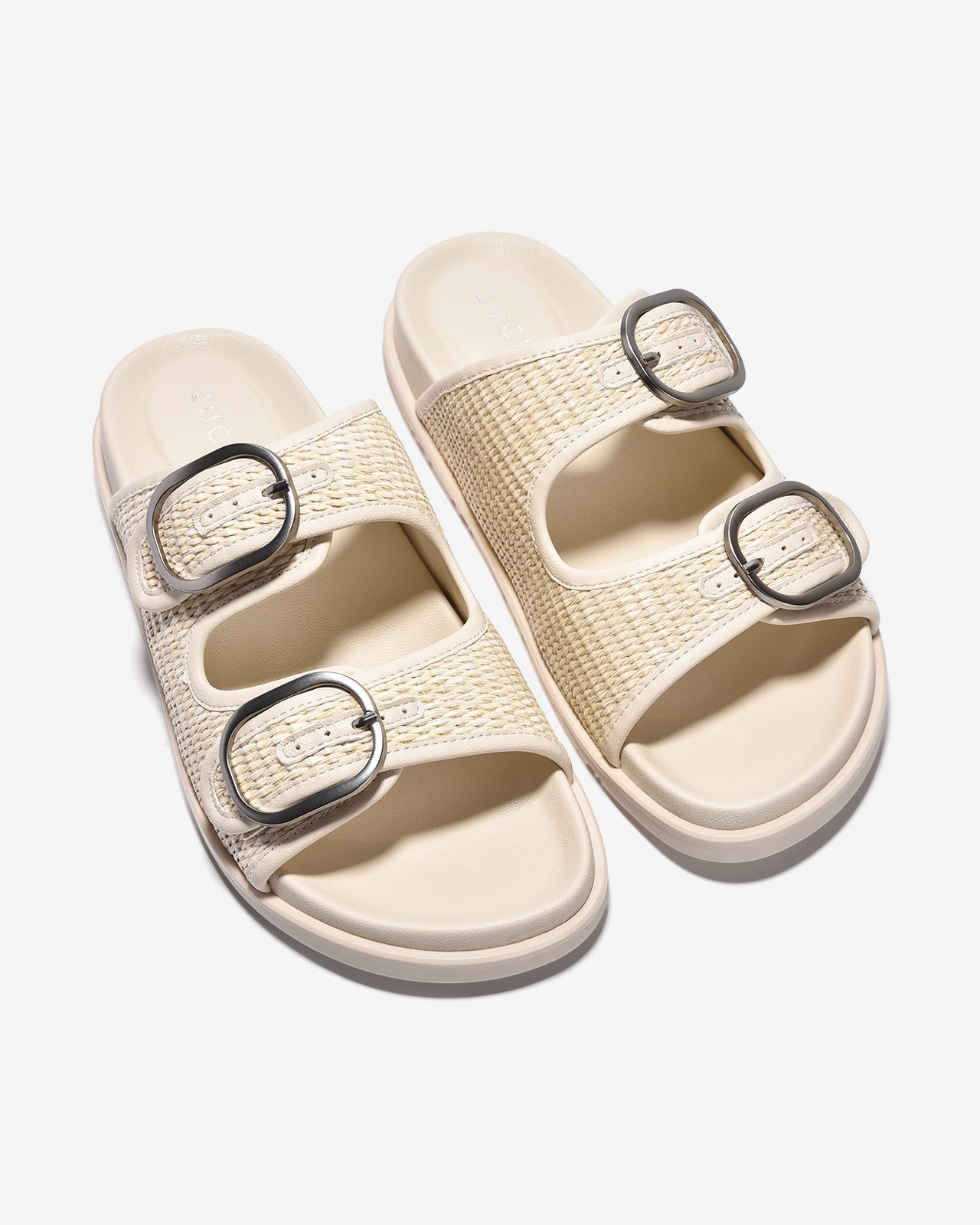 Dép Nữ Zucia Hai Quai Ngang Đan-DTHA3-Kem Color1