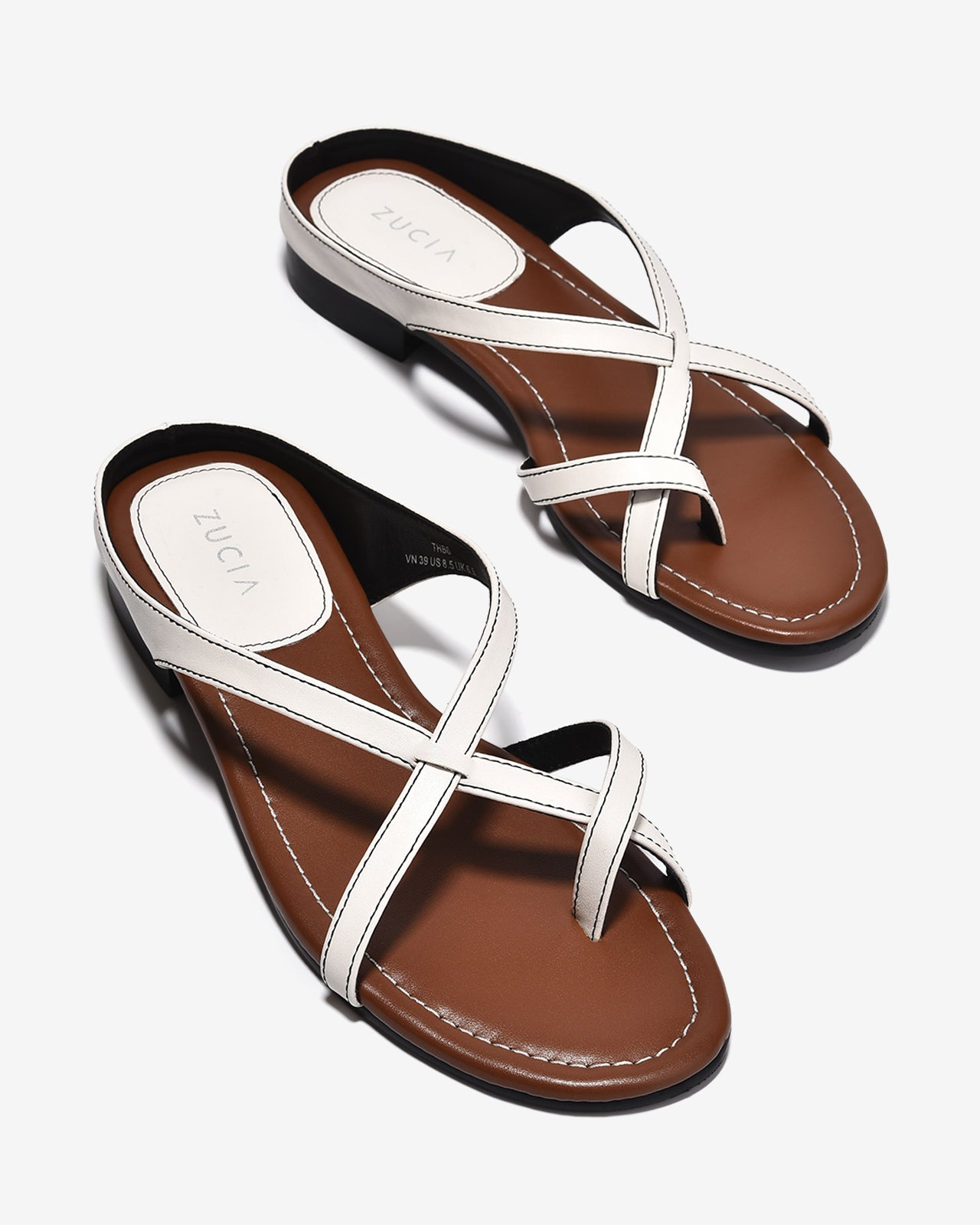 Dép Nữ Zucia Quai Đan Cách Điệu-DTHB6Trắng Color1