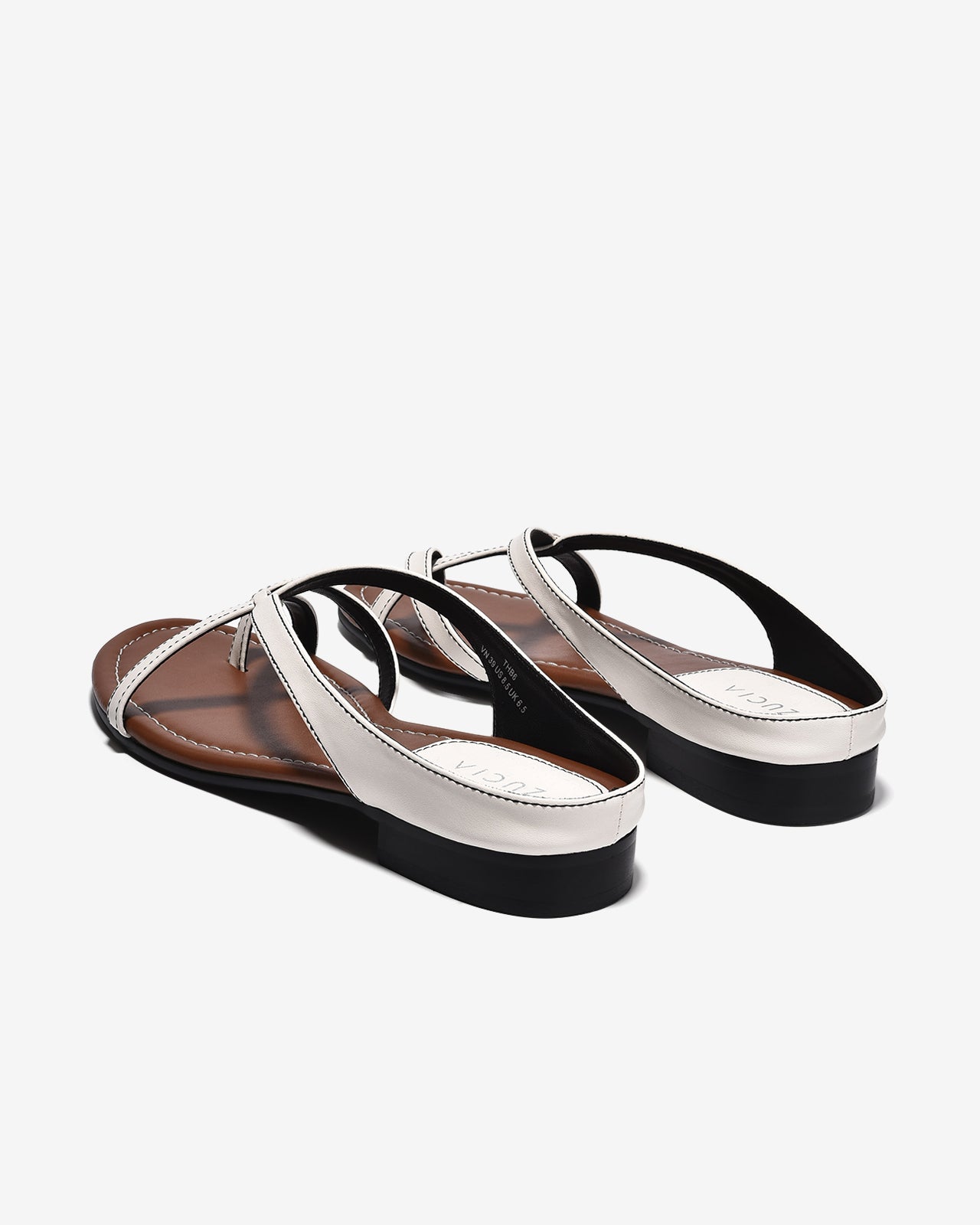 Dép Nữ Zucia Quai Đan Cách Điệu-DTHB6Trắng Color1