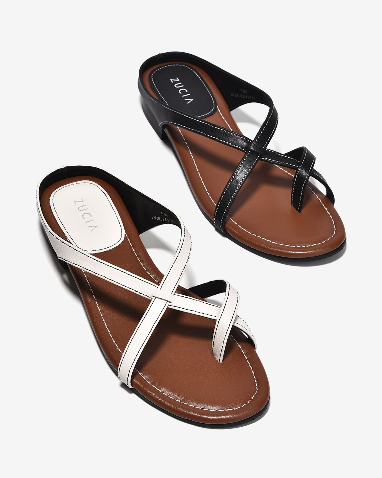 Dép Nữ Zucia Quai Đan Cách Điệu-DTHB6Trắng Color1