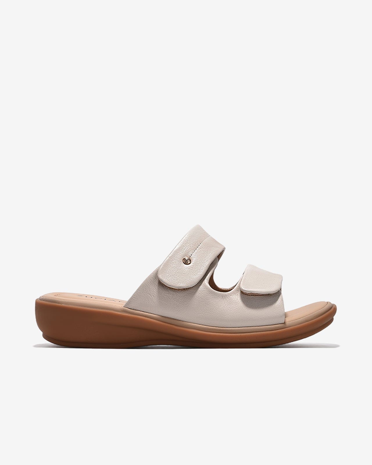 Dép Nữ Zuciani Quai Đôi Dán-DCF59-Kem Color1First