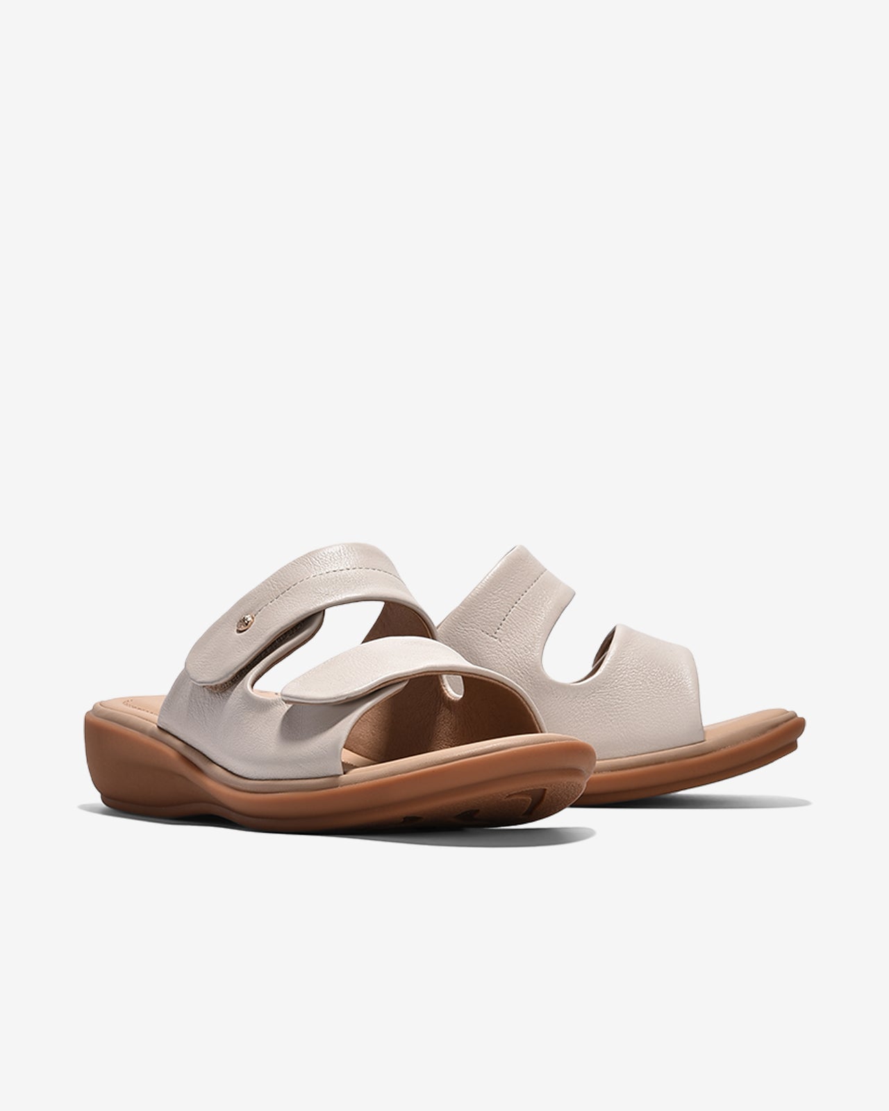 Dép Nữ Zuciani Quai Đôi Dán-DCF59-Kem Color1