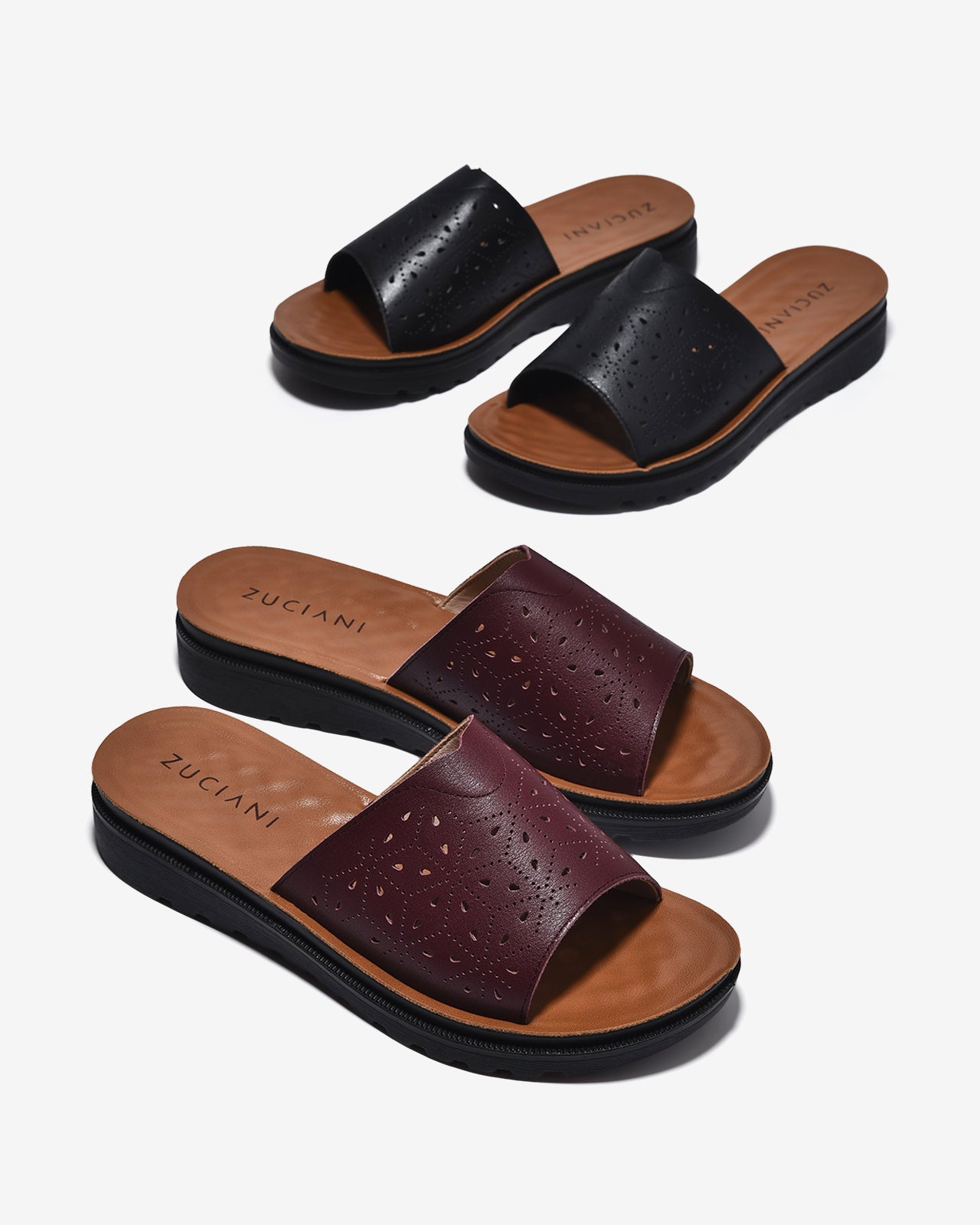 Dép Nữ Zuciani Êm Chân Quai Bản Họa Tiết-DCF96Đỏ Color1