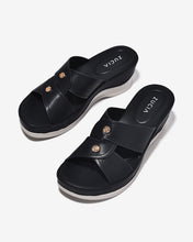Dép Xuồng Zucia 6cm Quai Chéo-DHLM9Đen Color1