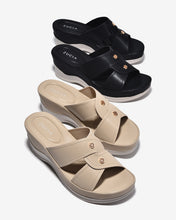 Dép Xuồng Zucia 6cm Quai Chéo-DHLM9Kem Color1