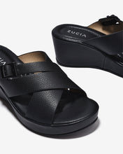 Dép Xuồng Zucia 7cm Quai Chéo Khóa Cài Êm Chân-DHLN2Đen Color1
