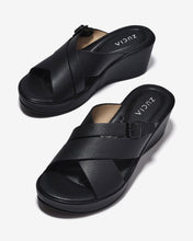 Dép Xuồng Zucia 7cm Quai Chéo Khóa Cài Êm Chân-DHLN2Đen Color1