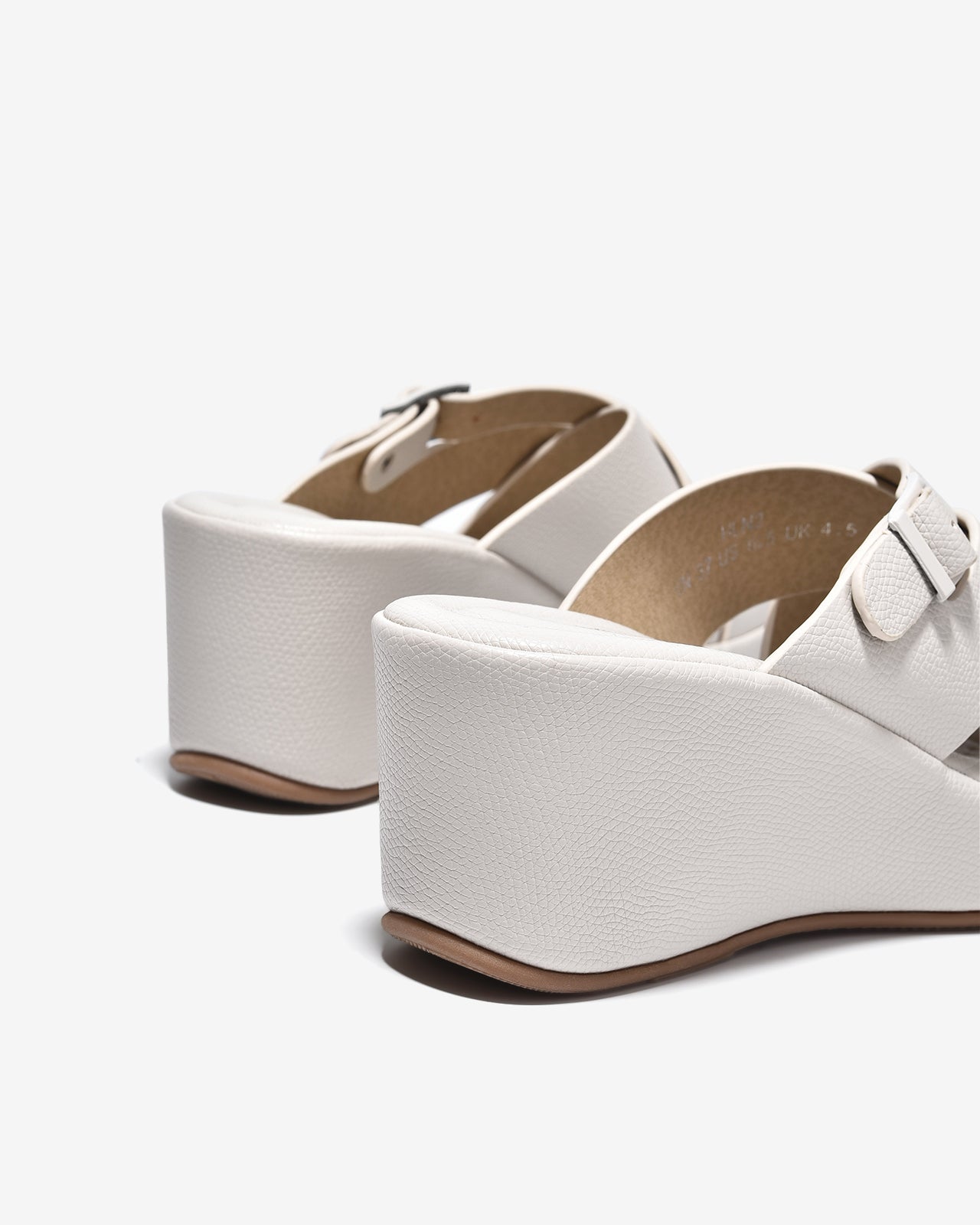 Dép Xuồng Zucia 7cm Quai Chéo Khóa Cài Êm Chân-DHLN2Trắng Color1