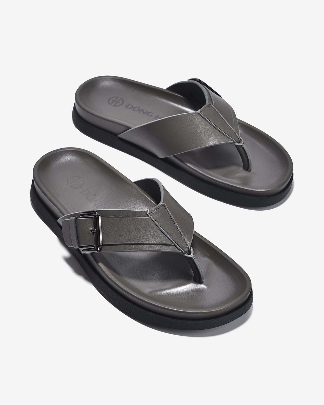 Dép Kẹp Nam Đông Hải Quai Da-D1823Xám Color1