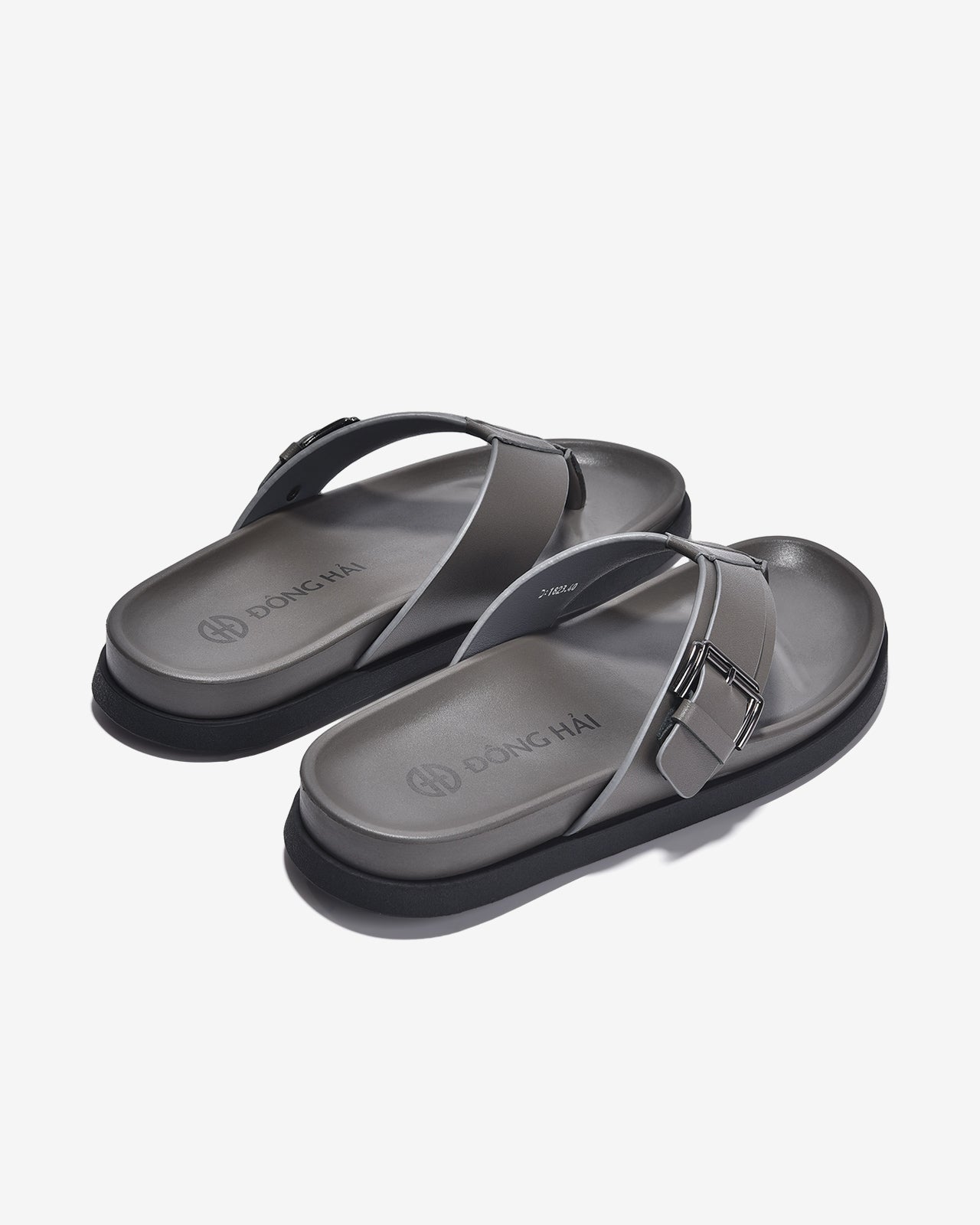 Dép Kẹp Nam Đông Hải Quai Da-D1823Xám Color1