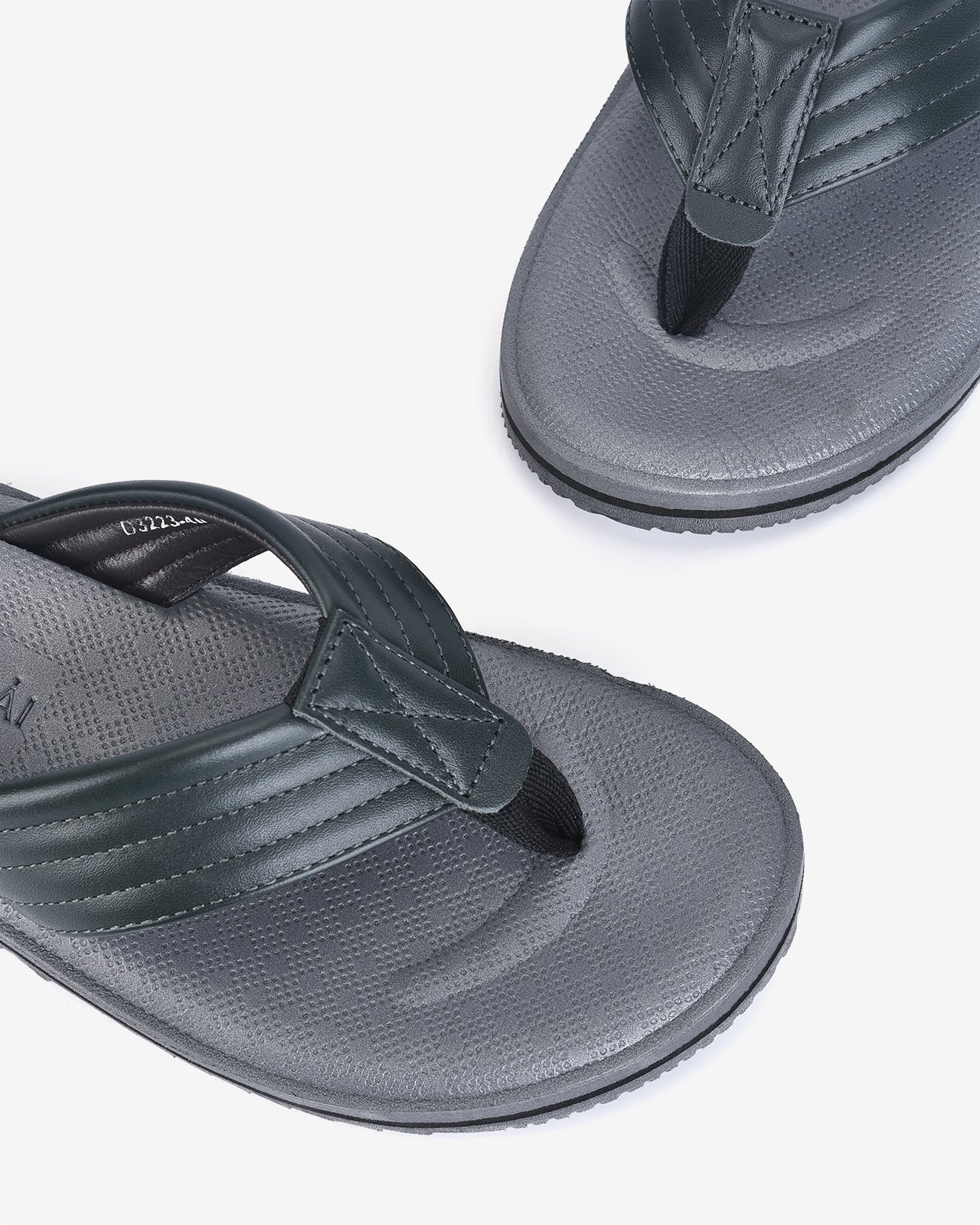 Dép Kẹp Nam Da Phối Vải-D3223Rêu Color1