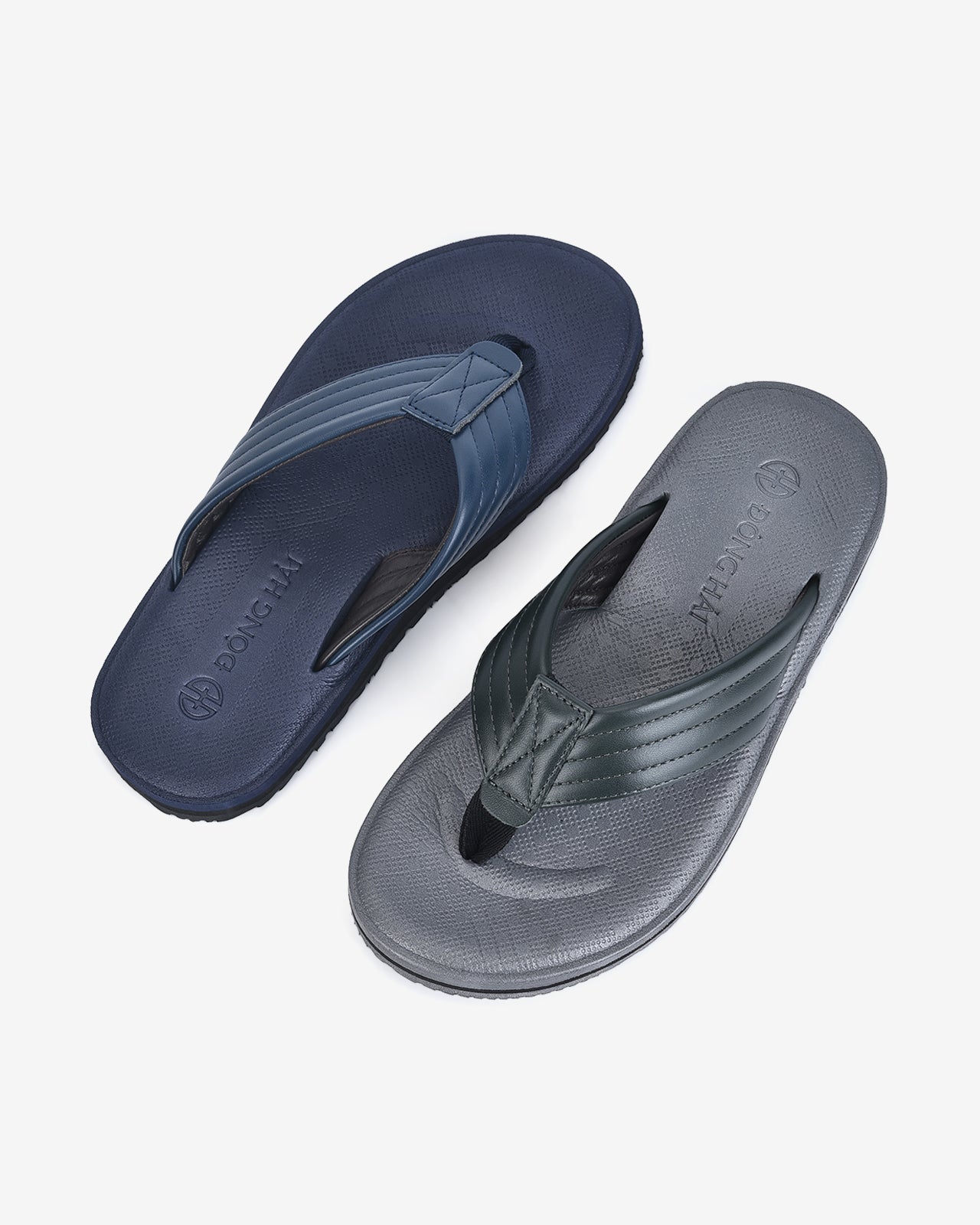 Dép Kẹp Nam Da Phối Vải-D3223Xanh Color1