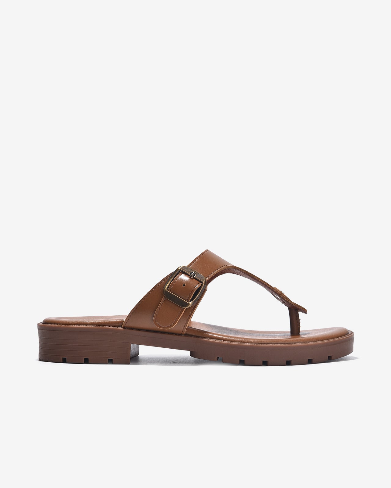 Dép Kẹp Nữ Đông Hải Quai T-Strap Khóa Vuông-D32E5Bò Color1First