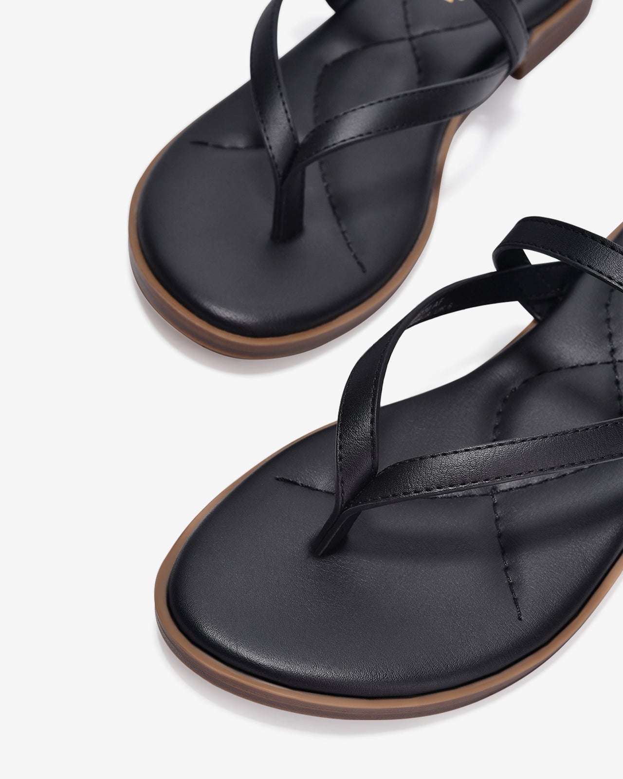 Dép Kẹp Nữ Đông Hải Ba Quai Mảnh Cách Điệu-D7730-Đen Color1