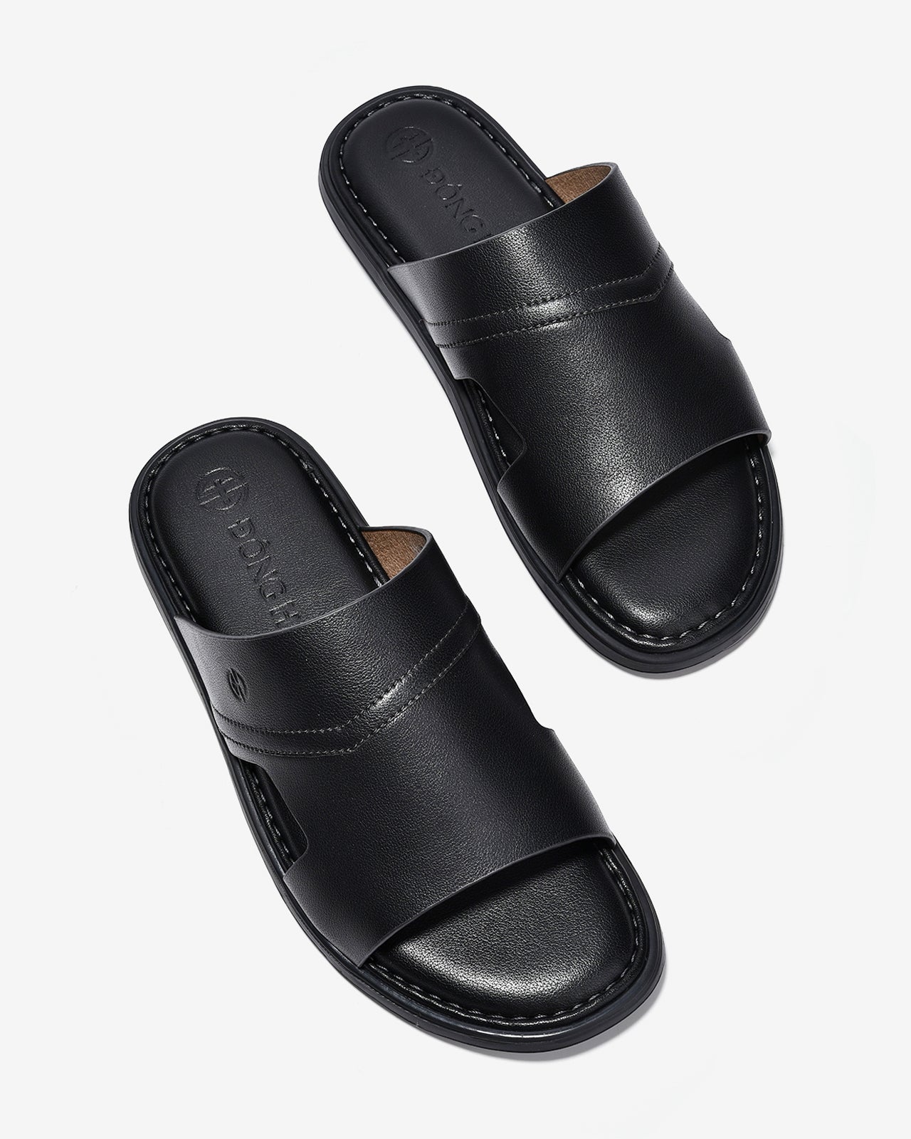 Dép Quai Ngang Đông Hải Bản To Dập Logo-D1827-Đen Color1