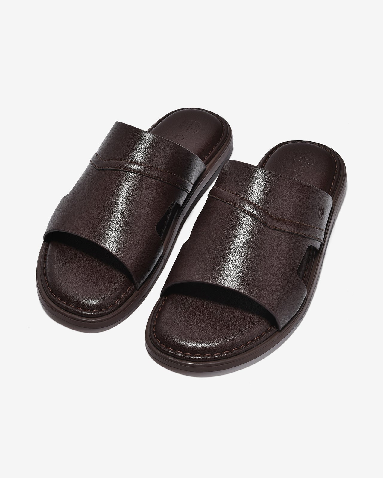 Dép Quai Ngang Đông Hải Bản To Dập Logo-D1827-Nâu Color1