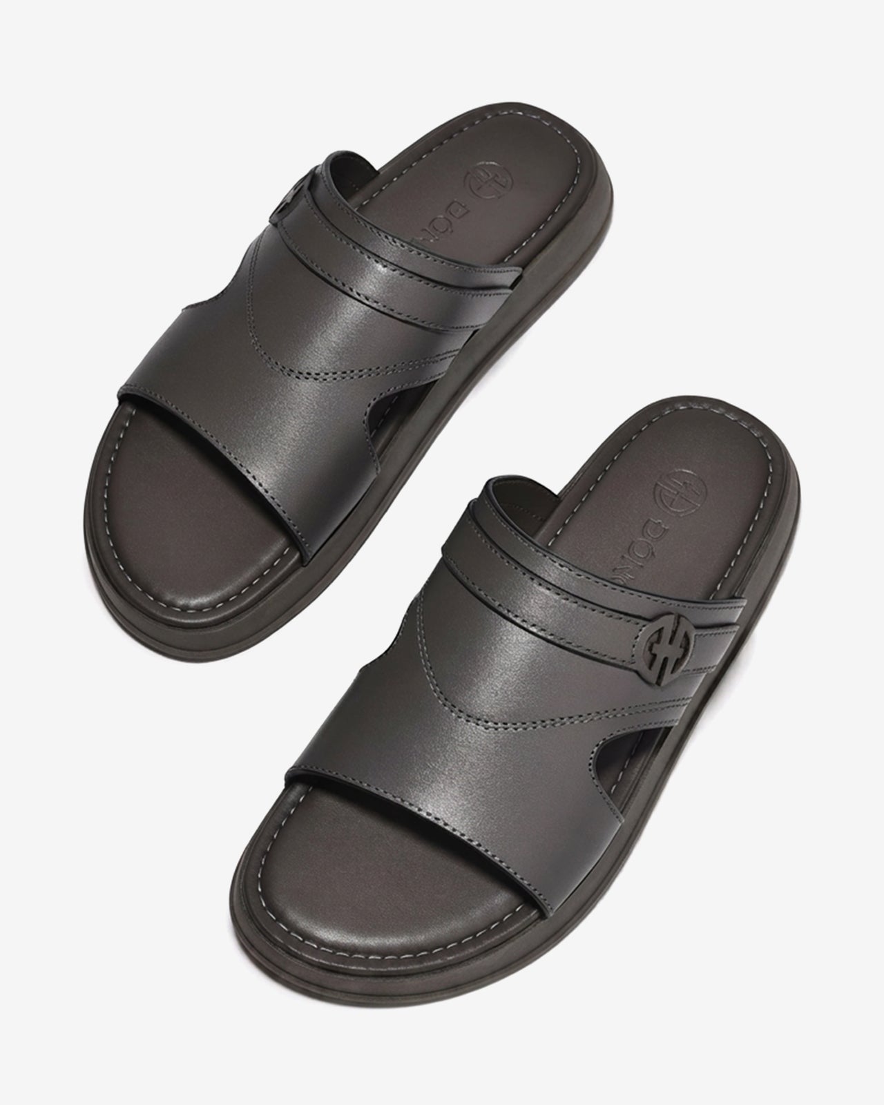 Dép Quai Ngang Nam Đông Hải Quai Phối Logo-D3116-Xám Color1