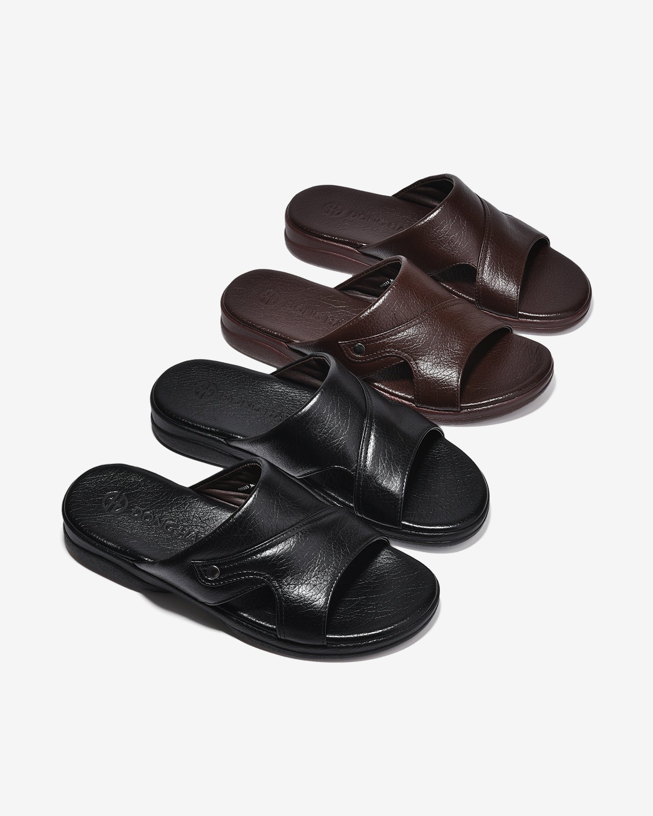 Dép Quai Ngang Nam Đông Hải Da Mềm Bảng To-D3233-Nâu Color1