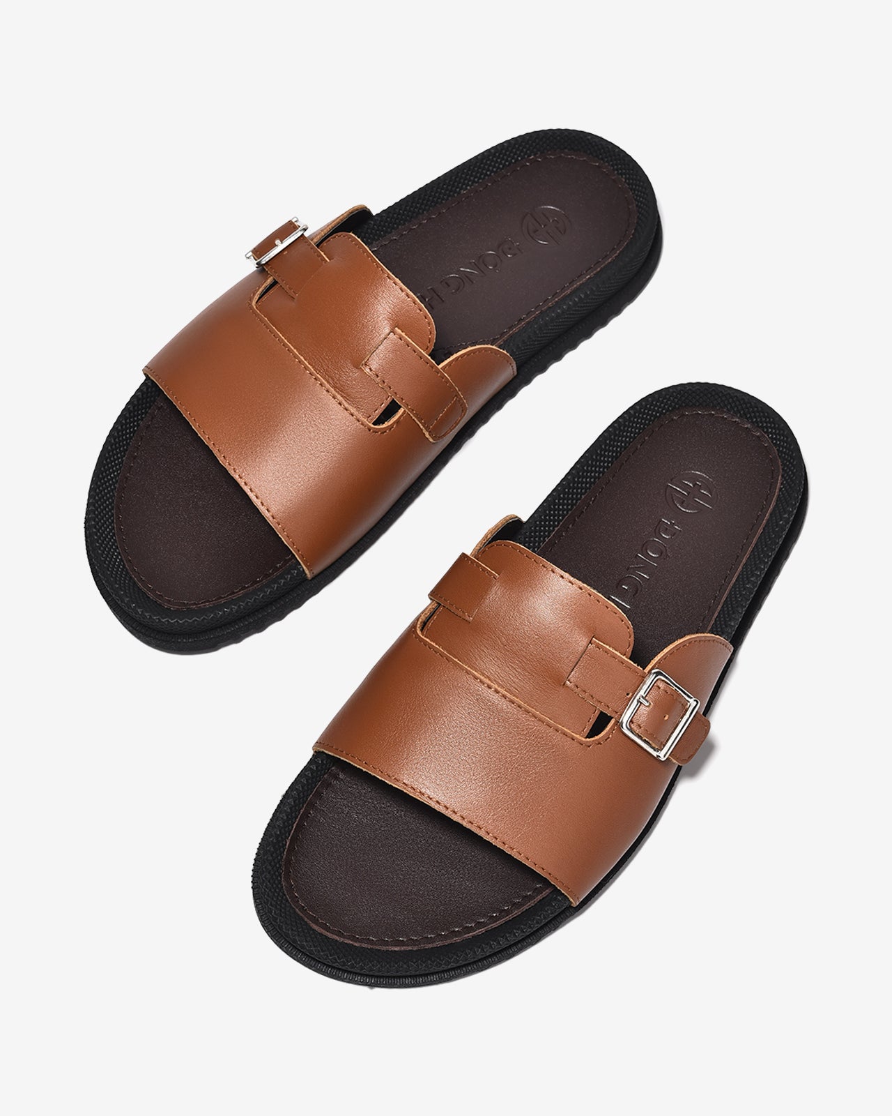 Dép Nam Đông Hải Quai Ngang Khóa Cài-D3235Bò Color1