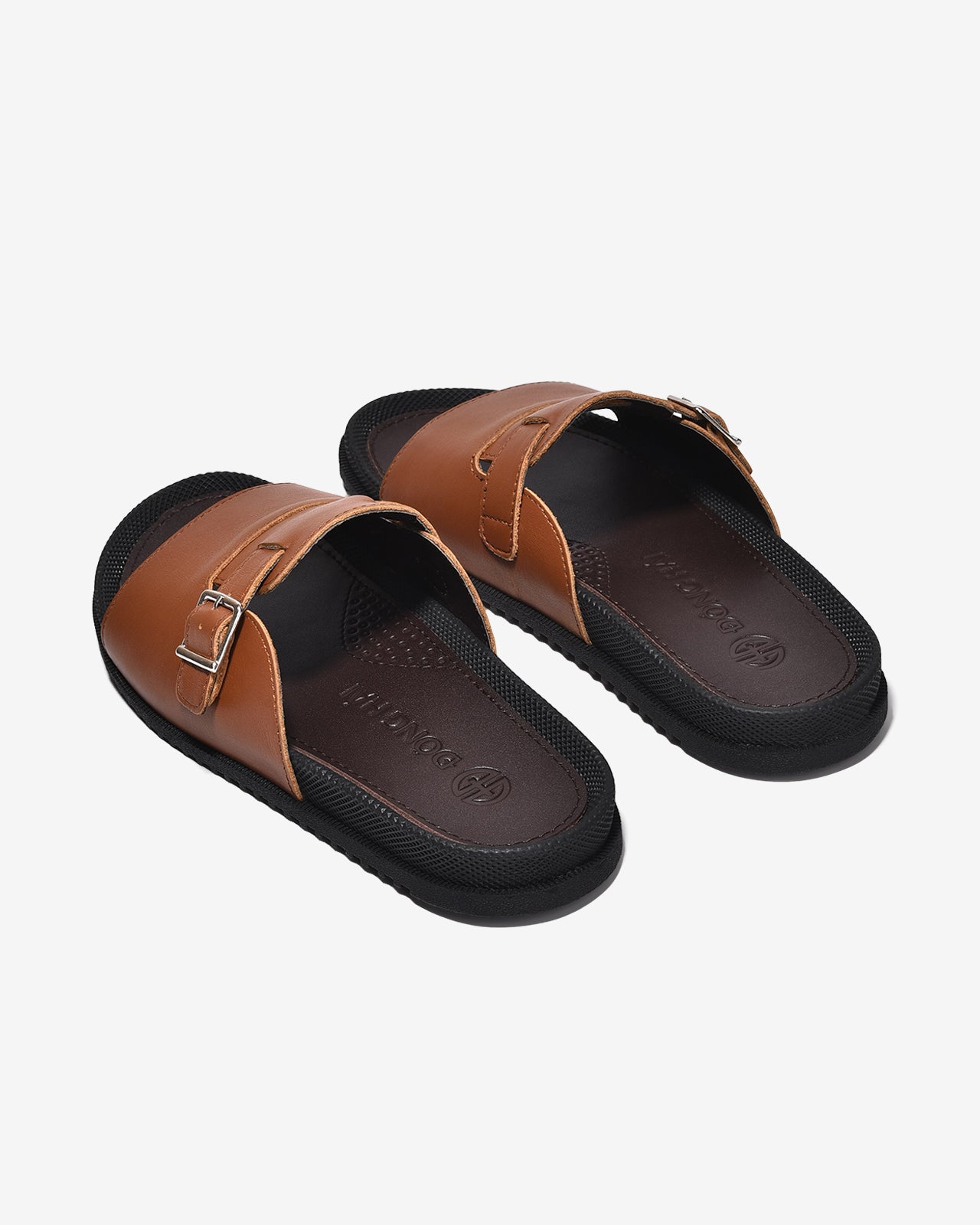 Dép Nam Đông Hải Quai Ngang Khóa Cài-D3235Bò Color1