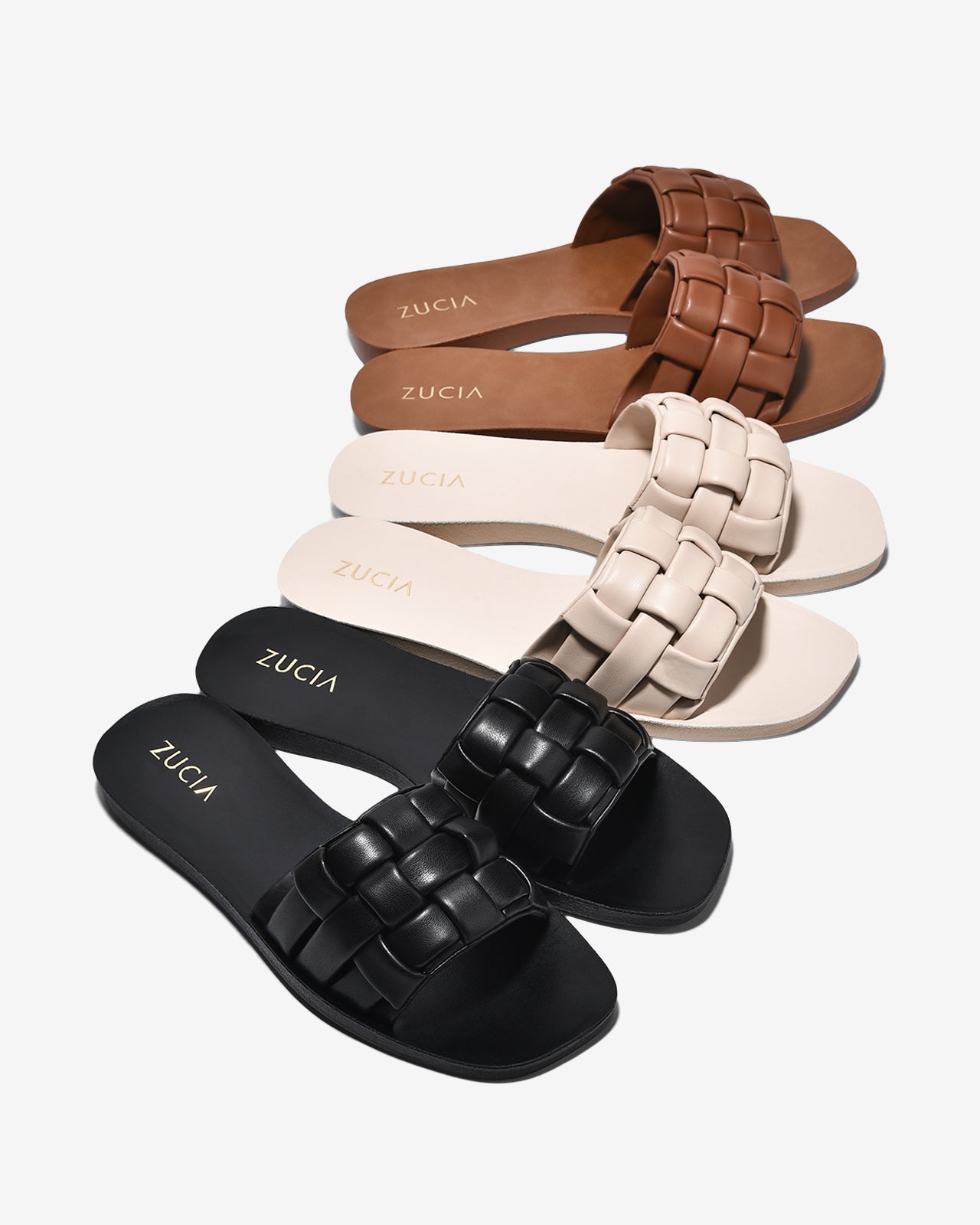 Dép Quai Ngang Nữ Zucia Quai Ngang Đan Phồng-DRXC1-Đen Color1